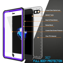 Cargar imagen en el visor de la galería, iPhone 8+ Plus Waterproof Case, PUNKcase CRYSTAL Purple W/ Attached Screen Protector | Warranty (Color in image: black)