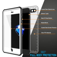 Cargar imagen en el visor de la galería, iPhone 8+ Plus Waterproof Case, PUNKcase CRYSTAL White W/ Attached Screen Protector | Warranty (Color in image: black)