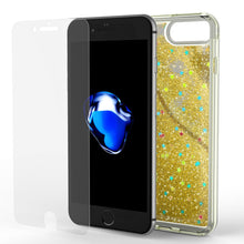Cargar imagen en el visor de la galería, iPhone 7 Plus Case, PunkСase LIQUID Gold Series, Protective Dual Layer Floating Glitter Cover (Color in image: silver)