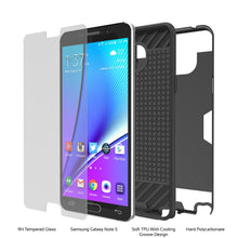 Cargar imagen en el visor de la galería, Galaxy Note 5 Case PunkCase SLOT Black Series Slim Armor Soft Cover Case w/ Tempered Glass (Color in image: White)