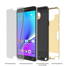 Cargar imagen en el visor de la galería, Galaxy Note 5 Case PunkCase SLOT Gold Series Slim Armor Soft Cover Case w/ Tempered Glass (Color in image: White)