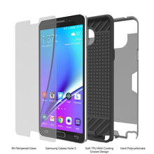 Cargar imagen en el visor de la galería, Galaxy Note 5 Case PunkCase SLOT Grey Series Slim Armor Soft Cover Case w/ Tempered Glass (Color in image: White)