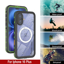 Cargar imagen en el visor de la galería, Funda impermeable para iPhone 16+ Plus, Punkcase SpikeStar Light-Green Series | Funda fina de 2 m sumergible IP68