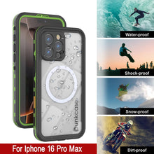 Cargar imagen en el visor de la galería, Funda impermeable para iPhone 16 Pro Max, Punkcase SpikeStar Light-Green Series | Funda fina de 2 m sumergible IP68
