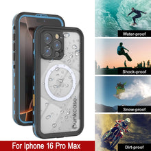 Cargar imagen en el visor de la galería, Funda impermeable para iPhone 16 Pro Max, Punkcase SpikeStar Light-Blue Series | Funda fina de 2 m sumergible IP68