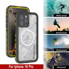 Cargar imagen en el visor de la galería, Funda impermeable para iPhone 16 Pro, Punkcase SpikeStar Yellow Series | Funda fina de 2 m sumergible IP68