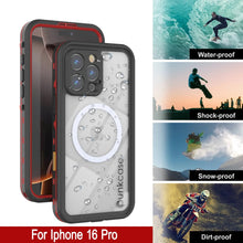 Cargar imagen en el visor de la galería, Funda impermeable para iPhone 16 Pro, Punkcase SpikeStar Red Series | Funda fina de 2 m sumergible IP68