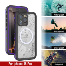 Cargar imagen en el visor de la galería, Funda impermeable para iPhone 16 Pro, Punkcase SpikeStar Purple Series | Funda fina de 2 m sumergible IP68