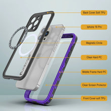 Cargar imagen en el visor de la galería, Funda impermeable para iPhone 16 Pro, Punkcase SpikeStar Purple Series | Funda fina de 2 m sumergible IP68