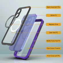 Cargar imagen en el visor de la galería, Funda impermeable para iPhone 16, Punkcase SpikeStar Purple Series | Funda fina de 2 m sumergible IP68
