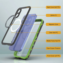Cargar imagen en el visor de la galería, Funda impermeable para iPhone 16, Punkcase SpikeStar Light-Green Series | Funda fina de 2 m sumergible IP68