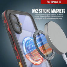 Cargar imagen en el visor de la galería, Funda impermeable para iPhone 16, Punkcase SpikeStar Red Series | Funda fina de 2 m sumergible IP68