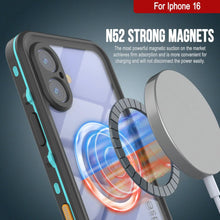 Cargar imagen en el visor de la galería, Funda impermeable para iPhone 16, Punkcase SpikeStar Teal Series | Funda fina de 2 m sumergible IP68