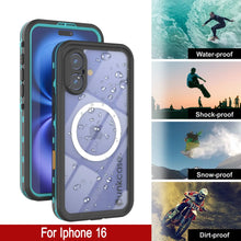 Cargar imagen en el visor de la galería, Funda impermeable para iPhone 16, Punkcase SpikeStar Teal Series | Funda fina de 2 m sumergible IP68
