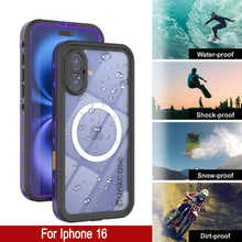 Cargar imagen en el visor de la galería, Funda impermeable para iPhone 16, Punkcase SpikeStar Purple Series | Funda fina de 2 m sumergible IP68