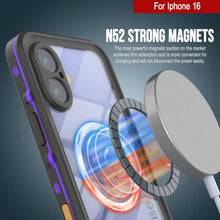 Cargar imagen en el visor de la galería, Funda impermeable para iPhone 16, Punkcase SpikeStar Purple Series | Funda fina de 2 m sumergible IP68