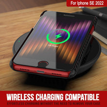 Cargar imagen en el visor de la galería, Estuche para iPhone SE 2022 (4.7"), Punkcase CarbonShield Jet Black con vidrio templado de 0.3 mm.