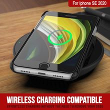 Load image into Gallery viewer, Funda para iPhone SE (4.7"), Punkcase CarbonShield Jet Black con cristal templado de 0.3mm.