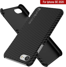 Load image into Gallery viewer, Funda para iPhone SE (4.7"), Punkcase CarbonShield Jet Black con cristal templado de 0.3mm.