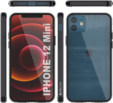 Cargar imagen en el visor de la galería, iPhone 12 Mini Case Punkcase® LUCID 2.0 Crystal Black Series w/ PUNK SHIELD Screen Protector | Ultra Fit (Color in image: clear)