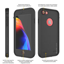 Cargar imagen en el visor de la galería, iPhone 8 Waterproof Case, Punkcase SpikeStar Black Series | Thin Fit 6.6ft Underwater IP68 (Color in image: light blue)