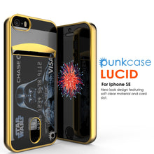 Load image into Gallery viewer, iPhone SE/5S/5 Case, PUNKCASE® LUCID Gold Series | Card Slot | SHIELD Screen Protector | Ultra fit (Color in image: Balck)