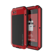 Cargar imagen en el visor de la galería, iPhone SE/5/5s Case, Punkcase® METALLIC Series RED w/ TEMPERED GLASS | Aluminum Frame (Color in image: Red)
