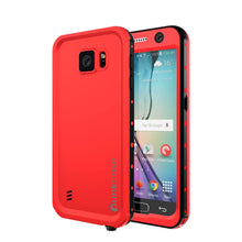 Load image into Gallery viewer, Galaxy S6 Waterproof Case PunkCase StudStar Red Thin 6.6ft Underwater IP68 Shock/Dirt/Snow Proof (Color in image: red)