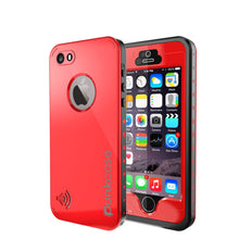 Cargar imagen en el visor de la galería, iPhone 5S/5 Waterproof Case, PunkCase StudStar Red Case Water/Shock/Dirt Proof | Lifetime Warranty (Color in image: red)
