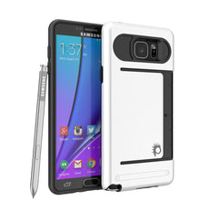 Cargar imagen en el visor de la galería, Galaxy Note 5 Case PunkCase CLUTCH White Series Slim Armor Soft Cover Case w/ Tempered Glass (Color in image: White)