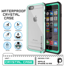 Cargar imagen en el visor de la galería, iPhone 6/6S Waterproof Case, PUNKcase CRYSTAL Teal W/ Attached Screen Protector | Warranty (Color in image: white)