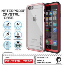 Cargar imagen en el visor de la galería, iPhone 6/6S Waterproof Case, PUNKcase CRYSTAL Red W/ Attached Screen Protector | Warranty (Color in image: white)