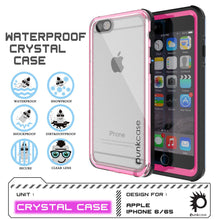 Cargar imagen en el visor de la galería, iPhone 6+/6S+ Plus Waterproof Case, PUNKcase CRYSTAL Pink W/ Attached Screen Protector | Warranty (Color in image: white)