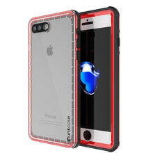 Cargar imagen en el visor de la galería, iPhone 7+ Plus Waterproof Case, PUNKcase CRYSTAL Red W/ Attached Screen Protector | Warranty (Color in image: red)