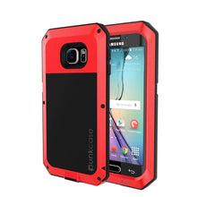 Load image into Gallery viewer, Galaxy S6 EDGE+ Plus Case, PUNKcase Metallic Red Shockproof Slim Metal Armor Case (Color in image: red)
