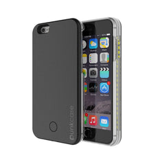 Cargar imagen en el visor de la galería, iPhone 6+/6S+ Plus Punkcase LED Light Case Light Illuminated Case, Black W/  Battery Power Bank (Color in image: black)