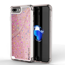 Cargar imagen en el visor de la galería, iPhone 7 Plus Case, PunkCase LIQUID Rose Series, Protective Dual Layer Floating Glitter Cover (Color in image: rose)