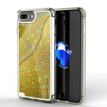 Cargar imagen en el visor de la galería, iPhone 7 Plus Case, PunkСase LIQUID Gold Series, Protective Dual Layer Floating Glitter Cover (Color in image: gold)