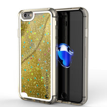 Cargar imagen en el visor de la galería, iPhone 7 Case, PunkCase LIQUID Gold Series, Protective Dual Layer Floating Glitter Cover (Color in image: gold)
