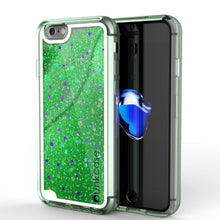 Cargar imagen en el visor de la galería, iPhone SE (4.7") Case, PunkCase LIQUID Green Series, Protective Dual Layer Floating Glitter Cover (Color in image: green)