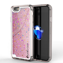 Cargar imagen en el visor de la galería, iPhone 8 Case, PunkCase LIQUID Rose Series, Protective Dual Layer Floating Glitter Cover (Color in image: rose)