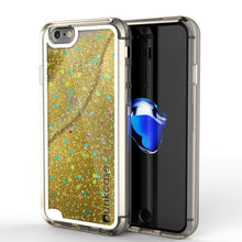 Cargar imagen en el visor de la galería, iPhone SE (4.7") Case, PunkCase LIQUID Gold Series, Protective Dual Layer Floating Glitter Cover (Color in image: gold)