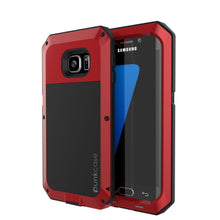 Load image into Gallery viewer, Galaxy S7 EDGE Case, PUNKcase Metallic Red Shockproof Slim Metal Armor Case (Color in image: red)