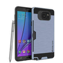 Cargar imagen en el visor de la galería, Galaxy Note 5 Case PunkCase SLOT Navy Series Slim Armor Soft Cover Case w/ Tempered Glass (Color in image: Navy)