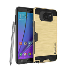 Cargar imagen en el visor de la galería, Galaxy Note 5 Case PunkCase SLOT Gold Series Slim Armor Soft Cover Case w/ Tempered Glass (Color in image: Gold)
