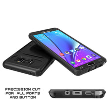 Cargar imagen en el visor de la galería, Galaxy Note 5 Case PunkCase CLUTCH Black Series Slim Armor Soft Cover Case w/ Tempered Glass (Color in image: Grey)