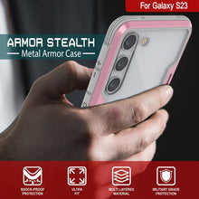 Cargar imagen en el visor de la galería, Punkcase S23 Armor Stealth Case es una funda protectora de grado militar con múltiples capas, en color oro rosa.