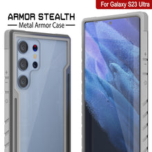 Cargar imagen en el visor de la galería, Punkcase S23 Ultra Armor Stealth Case es una cubierta protectora de grado militar de múltiples capas en color gris.