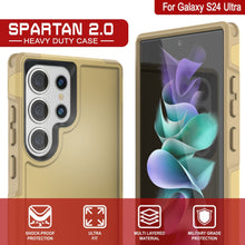 Cargar imagen en el visor de la galería, Carcasa PunkCase Galaxy S24 Ultra, Serie Spartan 2.0, Funda Clara Resistente y Resistente de Color Amarillo.