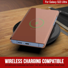 Cargar imagen en el visor de la galería, Funda con tapa reflectante Punkcase Galaxy S23 Ultra, color rosa, para protección